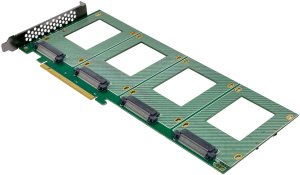 InLine® PCIe Karte zu 4x intern U.2 NVMe SFF-8639 – Bifurcation, PCIe x16 3