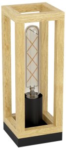 Table lamp EGLO Nafferton, 1 x E27, 40W, black/wood color, 10 x 10 x 28 cm 1