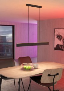 Ceiling LED lamp EGLO Andreas, 2x19W, RGB, 4320lm, black, 117 x 7 x 110 cm 7