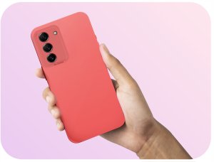 Hello Case Etui do Samsung Galaxy S21 FE (Silikonowe, Osłona Kamery, Czerwone) Szkło 5