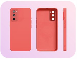 Etui do Samsung Galaxy S20 FE (Silikonowe, Osłona Kamery, Czerwone)   Szkło 4