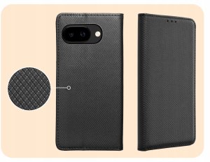 Hello Case ETUI Z KLAPKĄ DO GOOGLE PIXEL 9A CZARNE ZAMYKANE MAGNETYCZNE KABURA OBUDOWA 4