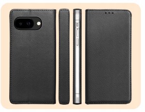 Hello Case ETUI Z KLAPKĄ DO GOOGLE PIXEL 9A CZARNE ZAMYKANE MAGNETYCZNE KABURA OBUDOWA 6