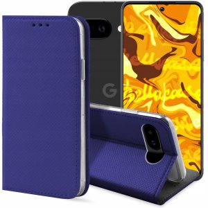 ETUI Z KLAPKĄ DO GOOGLE PIXEL 9A GRANATOWE ZAMYKANE MAGNETYCZNE KABURA CASE 1