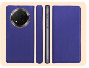 Hello Case ETUI Z KLAPKĄ DO HONOR MAGIC7 LITE GRANATOWE ZAMYKANE MAGNETYCZNE KABURA 6