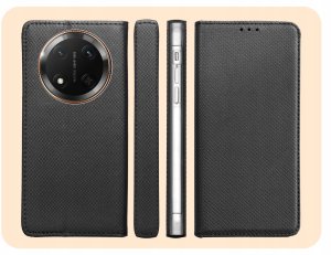 Hello Case ETUI Z KLAPKĄ DO HONOR MAGIC7 LITE CZARNE ZAMYKANE MAGNETYCZNE KABURA CASE 6