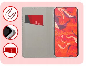 Hello Case ETUI Z KLAPKĄ DO INFINIX HOT 40 PRO CZERWONE ZAMYKANE MAGNETYCZNE KABURA 3