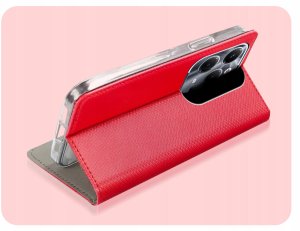 Hello Case ETUI Z KLAPKĄ DO INFINIX HOT 40 PRO CZERWONE ZAMYKANE MAGNETYCZNE KABURA 5