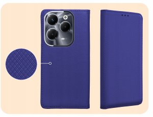 ETUI Z KLAPKĄ DO INFINIX HOT 40 PRO GRANATOWE ZAMYKANE MAGNETYCZNE KABURA 4
