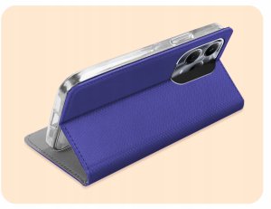ETUI Z KLAPKĄ DO INFINIX HOT 40 PRO GRANATOWE ZAMYKANE MAGNETYCZNE KABURA 5