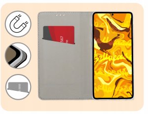 Hello Case ETUI Z KLAPKĄ DO INFINIX HOT 40 PRO CZARNE ZAMYKANE MAGNETYCZNE KABURA CASE 3