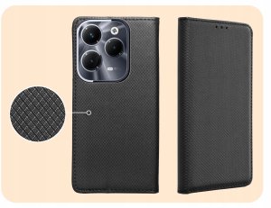 Hello Case ETUI Z KLAPKĄ DO INFINIX HOT 40 PRO CZARNE ZAMYKANE MAGNETYCZNE KABURA CASE 4