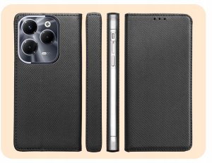 Hello Case ETUI Z KLAPKĄ DO INFINIX HOT 40 PRO CZARNE ZAMYKANE MAGNETYCZNE KABURA CASE 6