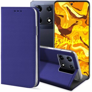 ETUI Z KLAPKĄ DO INFINIX NOTE 30 PRO GRANATOWE ZAMYKANE MAGNETYCZNE KABURA 1