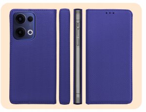 Hello Case ETUI Z KLAPKĄ DO OPPO RENO13 5G GRANATOWE MAGNETYCZNE ZAMYKANE KABURA CASE 6