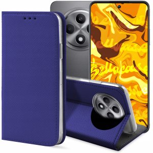 ETUI Z KLAPKĄ DO OPPO RENO12 F 4G / 5G / FS 4G / 5G GRANATOWE MAGNETYCZNE 1