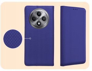 ETUI Z KLAPKĄ DO OPPO RENO12 F 4G / 5G / FS 4G / 5G GRANATOWE MAGNETYCZNE 4