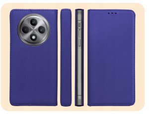 ETUI Z KLAPKĄ DO OPPO RENO12 F 4G / 5G / FS 4G / 5G GRANATOWE MAGNETYCZNE 6