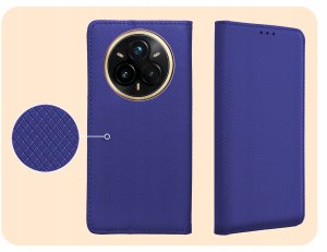 Hello Case ETUI Z KLAPKĄ DO REALME 14 PRO PLUS GRANATOWE ZAMYKANE MAGNETYCZNE KABURA 4