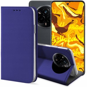 ETUI Z KLAPKĄ DO REALME 14 PRO GRANATOWE ZAMYKANE MAGNETYCZNE KABURA PLECKI 1