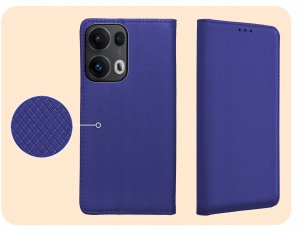 ETUI Z KLAPKĄ DO OPPO RENO13 PRO 5G GRANATOWE ZAMYKANE MAGNETYCZNE KABURA 4