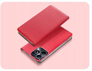 ETUI Z KLAPKĄ DO REALME NOTE 50 / C51 / C53 4G CZERWONE MAGNETYCZNE KABURA 2