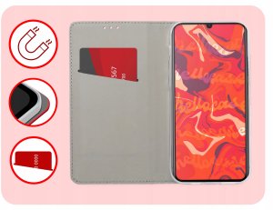 ETUI Z KLAPKĄ DO REALME NOTE 50 / C51 / C53 4G CZERWONE MAGNETYCZNE KABURA 3