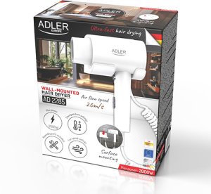 AD 2285 white Suszarka hotelowa, montowana na ścianie 2