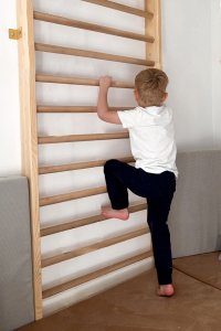 Drabinka gimnastyczna drewniana 200 x 80 cm dla dzieci SOSNA BUK 5