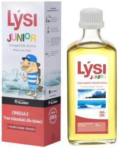 LYSI_Junior Tran Islandzk suplement diety Mango-Limonka 240ml 1