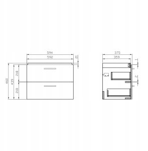 SZAF. PODUM. LARA MILLE SLIM 60 BIAŁA DSM FSC MIX70% SGSCH-COC-007574 2