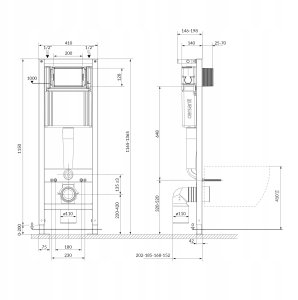 Cersanit C71 SYSTEM 40 MECH MZ412 PP WO PRZYCISK CHROM BŁYSK M 3