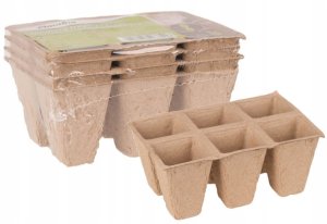 Zestaw 4 paletek doniczek do rozsady 12x8x5 biodegradowalne 100% naturalne 1