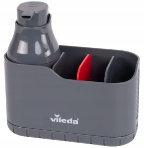 Organizer kuchenny z dozownikiem na płyn 18,5x8,5x16,5cm Plastikowy szary 1