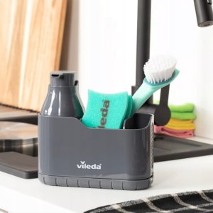 Dozownik do mydła Vileda Organizer kuchenny z dozownikiem na płyn 18,5x8,5x16,5cm Plastikowy szary 3