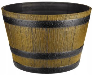 Donica ogrodowa 40cm Stylowa brązowa w rustykalnym stylu Barrel 1