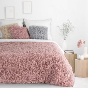 Koc futrzany włochacz ADORE 130X170 pudrowy róż 1