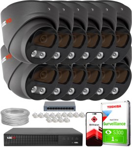 Zestaw do monitoringu IP KEEYO 12x LV-V-IP8M25DF-G-II 8Mpx IR 25m 1
