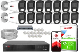 Zestaw do monitoringu IP KEEYO 14x LV-V-IP8M25TF-B-II 8Mpx IR 25m 1