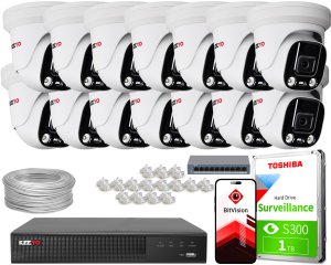 Zestaw do monitoringu IP KEEYO 14x LV-V-IP5M25DF-ADC 5Mpx, aktywne odstraszanie, podwójne oświetlenie 1
