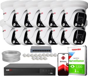 Zestaw do monitoringu IP KEEYO 12x LV-V-IP5M25DF-ADC 5Mpx, aktywne odstraszanie, podwójne oświetlenie 1