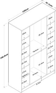 Spinta Kalune Design BA116 - 2247, balta/ruda 3