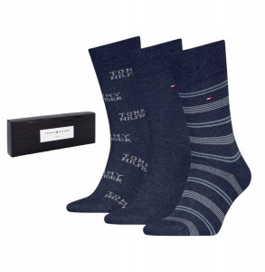 Tommy Hilfiger vyriškos kojinės 3 vnt. dovanų dėžutėje, mėlynos spalvos 1