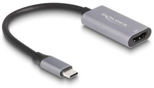 Delock - Highspeed - Videoadapter - 24 pin USB-C mannlich zu HDMI weiblich - 15 cm - Grau/Schwarz - unterstutzt 4K 60 Hz (4096 x 2160), HDR-Support, DP Alt Modus-Support 1