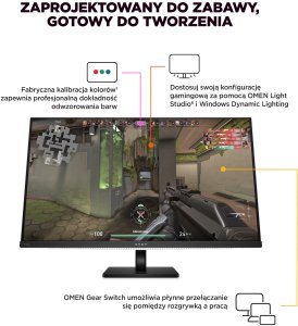 HP OMEN Transcend 32 White Backlit Gaming Charging Monitor - 31.5" 3840 x 2160 4K UHD 240Hz 250-nit AG, QD-OLED, USB-C(140W/15W)/2x HDMI/DisplayPort/Audio Jack, USB-C, 3x USB-A, KVM switch, speakers, height adjustable/tilt/pivot, 1 years 31