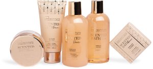 Rinkinys IDC Institute Scented Bronze:dušo želė, 200 ml + vonios putos, 200 ml + kūno losjonas, 100 ml + vonios druska, 100 g + šveitiklis, 60 ml 2