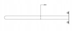 Poręcz łukowa stała, mocowana do ściany poler 600 mm 4