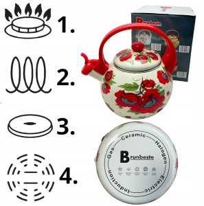 CZAJNIK EMALIOWANY 2.2L BRUNBESTE POPPY BB-2498 3