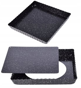 BLACHA FORMA DO PIECZENIA 20X20X2,5CM Z WYJMOWANYM DNEM POWŁOKA NIEPRZYWIERALNA BRUNBESTE BB-3652 1