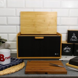 CHLEBAK BAMBUSOWY POJEMNIK NA PIECZYWO BRUNBESTE BB-4254 CZARNY 2